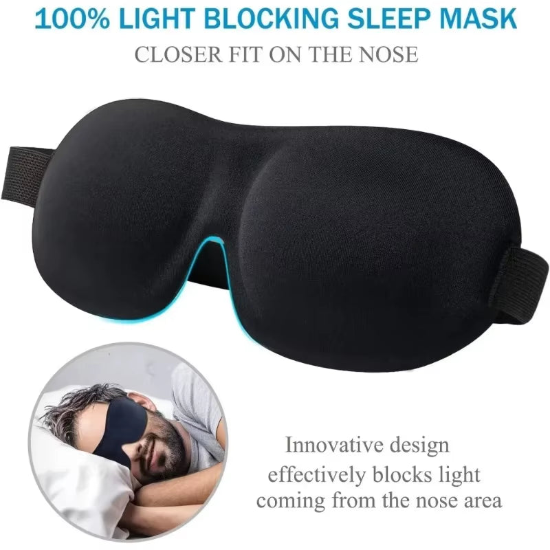 3D Sleep Mask, Soft Memory Foam Eye Cover, Comfortable Blockout Light Blindfold for Travel and Sleep Aid