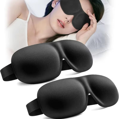 3D Sleep Mask, Soft Memory Foam Eye Cover, Comfortable Blockout Light Blindfold for Travel and Sleep Aid