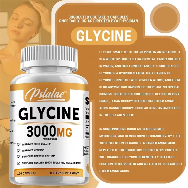 Glycine Supplement - Improve Sleep Quality and Suppress Appetite, Promote Deep Sleep