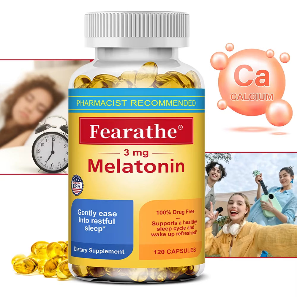 Extra-Strength Melatonin Capsules,Helps You Sleep Restfully,And Continuously,Improving Sleep Quality and Supporting Deep Sleep